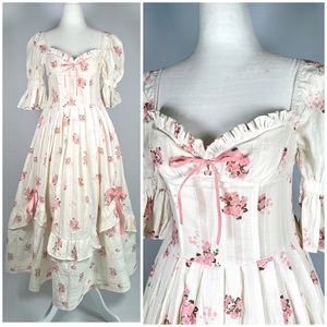 BOUTIQUE bustier corset cottagecore Victorian dress cotton viscose